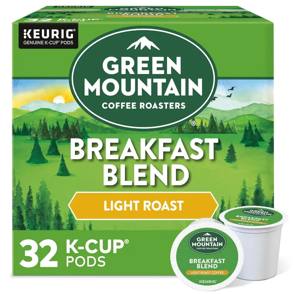 Green Mountain Coffee Roasters Breakfast Blend, Light Roast Coffee, 32 Count