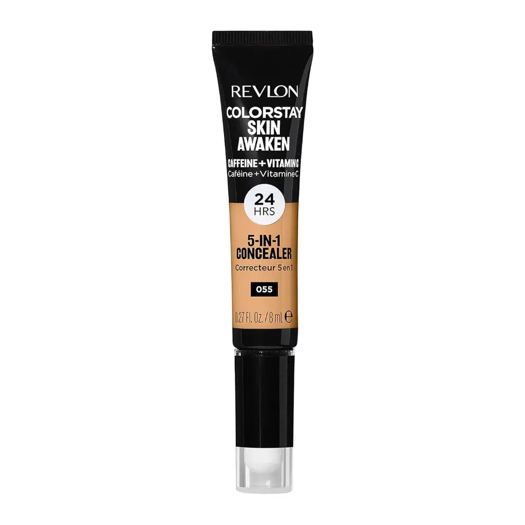 Revlon ColorStay Skin Awaken 5-in-1 Concealer, Lightweight, Creamy Longlasting Face Makeup with Caffeine & Vitamin C, For Imperfections, Dark Circles & Redness, 055 Coffee, 0.27 Fl Oz