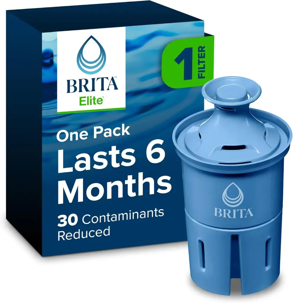 Brita Elite Water Filter Replacement for Pitchers and Dispensers, BPA-Free, Reduces 99% of Lead, Lasts Six Months or 120 Gallons, Includes 1 Pitcher Replacement Filter