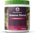 Amazing Grass Greens Blend Superfood for Immune Support: Super Greens Powder Smoothie Mix with Organic Spirulina, Chlorella, Beet Root Powder, Digestive Enzymes & Probiotics, Elderberry, 30 Servings